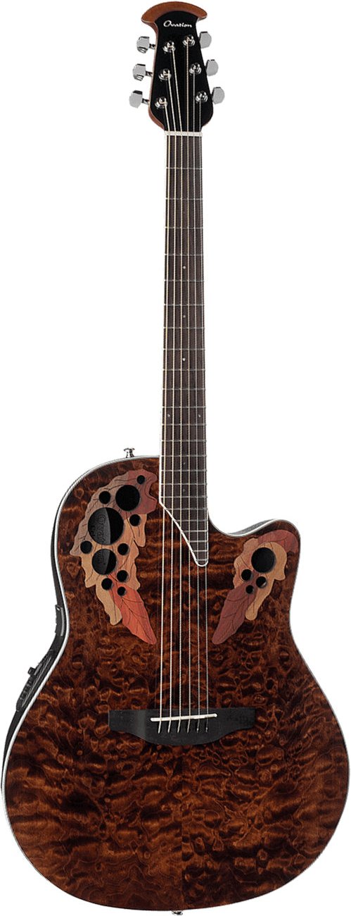OVATION CE48P-TGE-G Celebrity Elite Exotic Super Shallow TIGER EYE