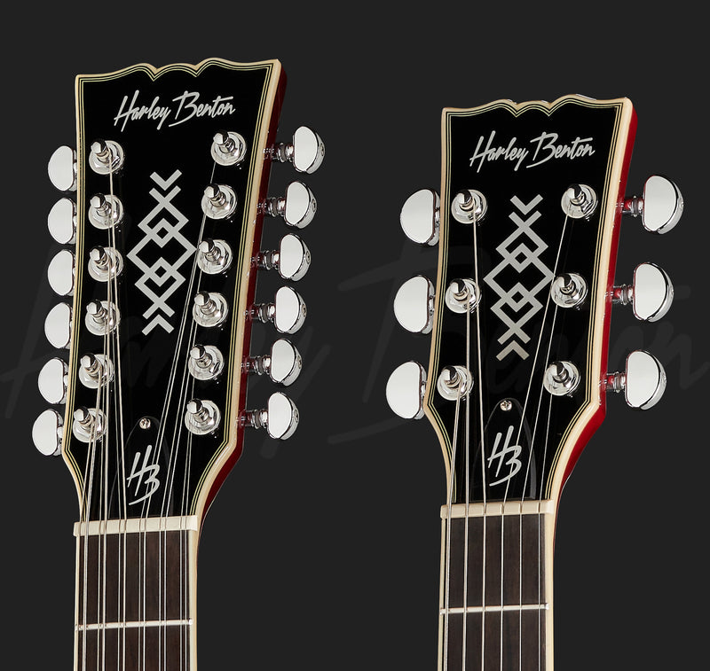Guitarra Doble Brazo Harley Benton Tipo G-1275, Color Cherry DC custom II 612