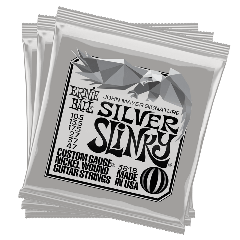 3 pack Cuerdas Ernie Ball 3818 Silver Slinky John Mayer Signature