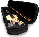 Violín Hausenbag acústico SV001-P FLOWER 4/4 Color Madera natural y diseño de flor, con estuche