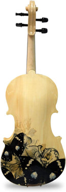 Violín Hausenbag acústico SV001-P FLOWER 4/4 Color Madera natural y diseño de flor, con estuche