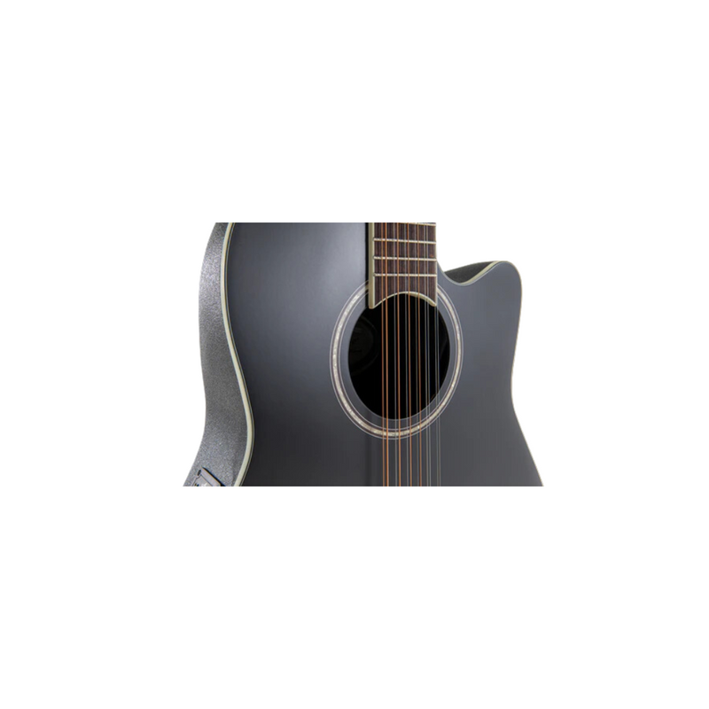 Guitarra Ovation serie Applause electro-acústica  12 cuerdas AB2412-5S  Black Satin