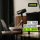 Shure MV7-K-BNDL Micrófono para Podcast y Home Office con tripié de Mesa