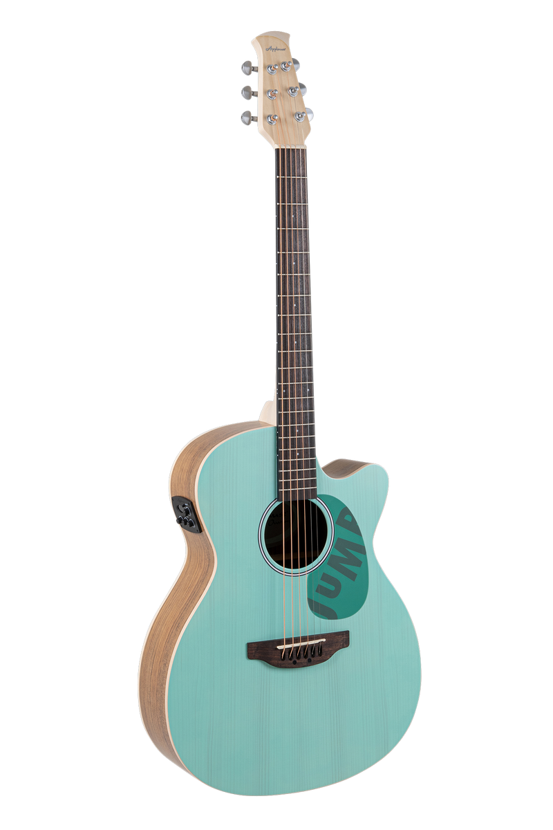 Guitarra Ovation Jump Electroacústica color Celeste  AEO-69-T