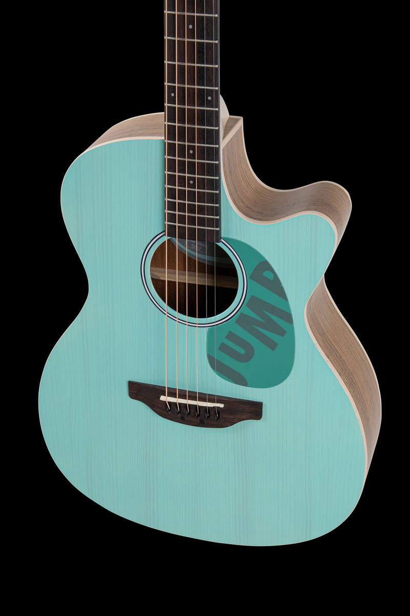 Guitarra Ovation Jump Electroacústica color Celeste  AEO-69-T