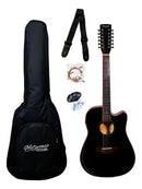 Guitarra Doce Cuerdas/Docerola CON REFUERZO McCartney CD6023T-BK Electroacustica