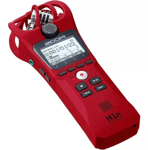 Grabadora de audio portátil 24/96 con micrófonos XY estéreo Zoom Z H1N RED