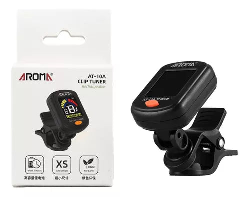 Afinador Aroma AT-10A - Color Negro Recargable
