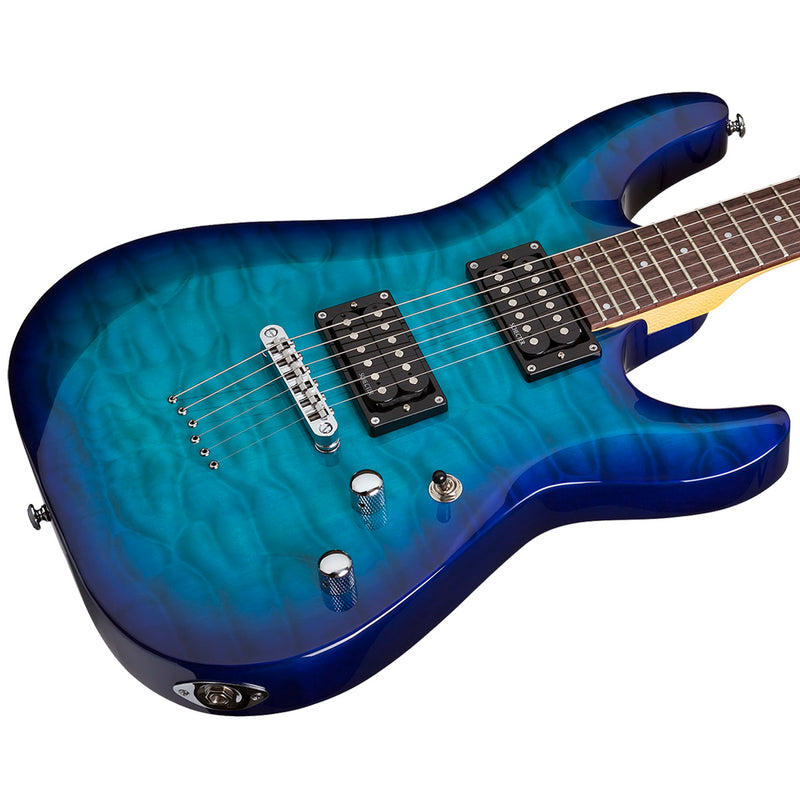 GUITARRA ELECTRICA SCHECTER C-6 PLUS  AZUL OCEANO SOMBREADO