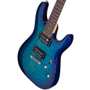 Schecter C-6 Plus Ocean Blue Burst – Guitarra Eléctrica de Alto Rendimiento