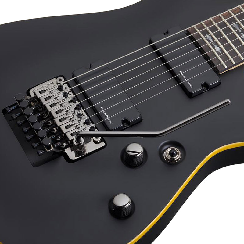 GUITARRA SCHECTER ELECTRICA DEMON-7 FR NEGRO SATINADO ENVEJECIDO