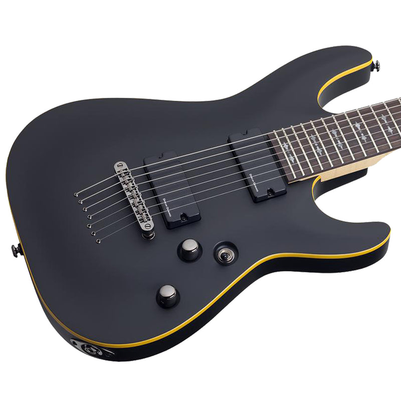 GUITARRA SCHECTER ELECTRICA DEMON-7 FR NEGRO SATINADO ENVEJECIDO