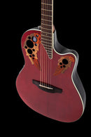 Ovation Guitarra electroacústica Celebrity Elite Super Shallow Cutaway CE48-RR-G Color Ruby Red