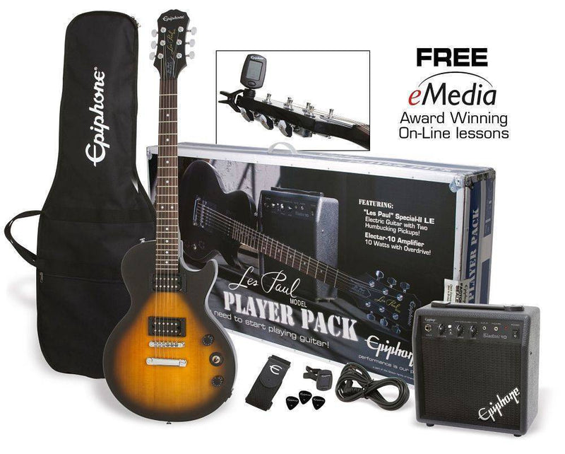 Paquete Guitarra Eléctrica Player pack Epiphone Sunburst PPEG-EGL1VSCH1