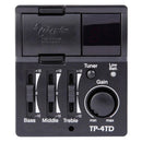 Preamp Takamine TP-4TD con afinador integrado, control de gain y ecualizador de tres bandas.