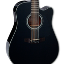 Detalle de la tapa de abeto macizo de la GD30CE-12 BLK con acabado negro brillante