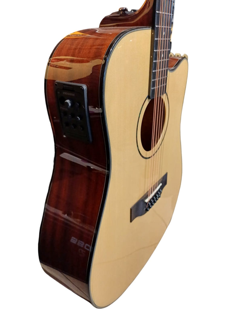 Guitarra Doce Cuerdas/Docerola CON REFUERZO McCartney CD6012-NT Electroacustica