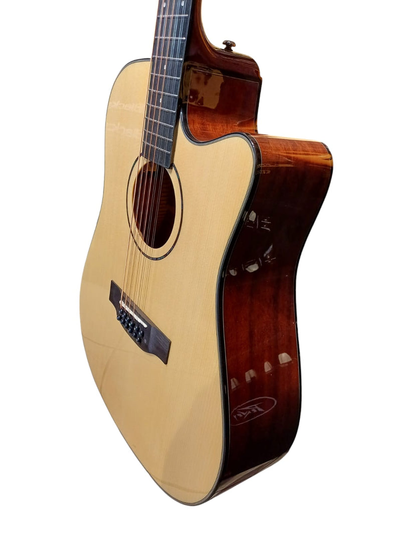 Guitarra Doce Cuerdas/Docerola CON REFUERZO McCartney CD6012-NT Electroacustica