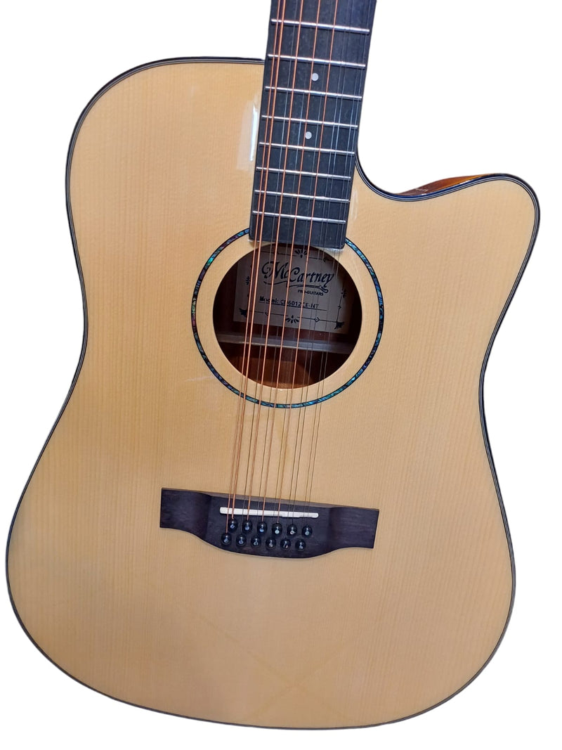 Guitarra Doce Cuerdas/Docerola CON REFUERZO McCartney CD6012-NT Electroacustica