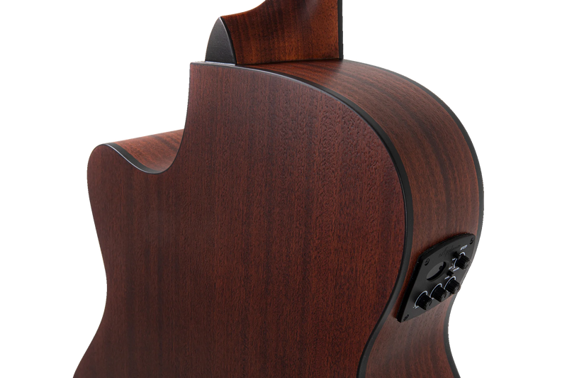 Cutaway de la guitarra Applause AEO96-M para acceso a notas agudas