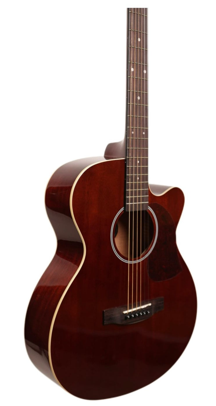 Diapasón de palisandro de la Aria VB‑110CE MH con trastes