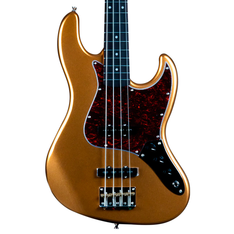 Bajo eléctrico Jet Guitars JJB-300 dorado estilo Jazz Bass