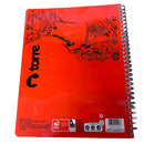 Cuaderno Torre con hojas pentagramadas para composición y teoría musical.