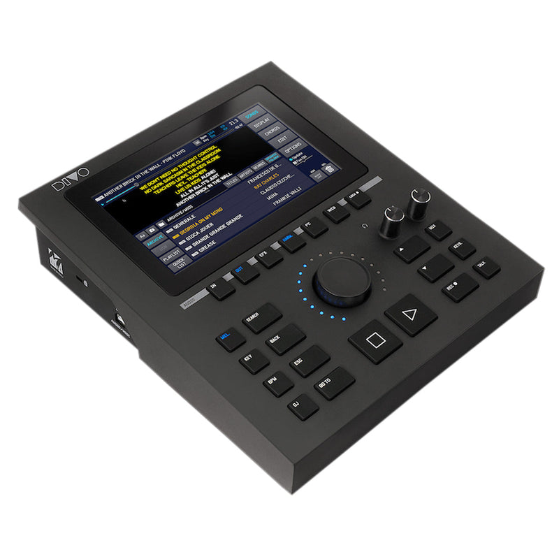 Vista frontal del secuenciador DIVO Plus 128GB con pantalla encendida