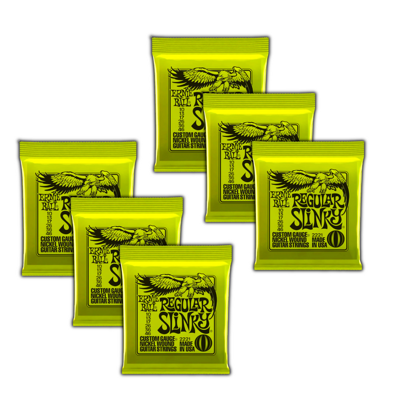 6 Pack Cuerdas Ernie Ball 10-46 Regular Slinky 2221