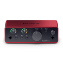Interfaz Focusrite Scarlett Solo conectada a guitarra eléctrica entrada Hi-Z.