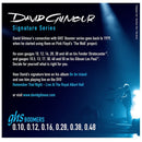Detalle de calibres .010–.048 de las cuerdas GHS Boomers David Gilmour Signature para guitarra eléctrica Stratocaster