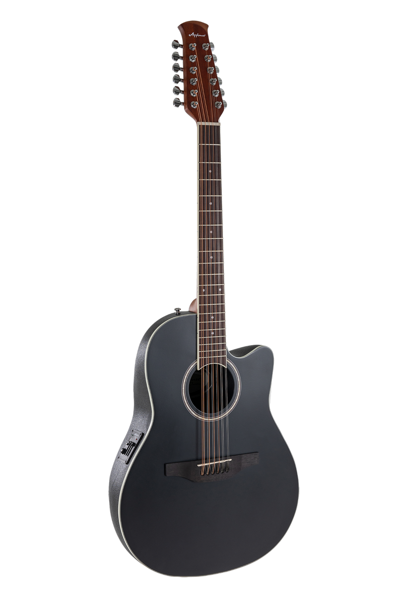 Guitarra electroacústica Ovation Applause AB2412-5S 12 cuerdas Black Satin