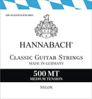 Cuerdas Hannabach 500MT tensión media para guitarra clásica.