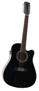 Guitarra Electroacustica Doce Cuerdas/Docerola Symphonic J-20CE Negro