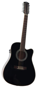 Guitarra Electroacustica Doce Cuerdas/Docerola Symphonic J-20CE Negro