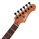 Clavijero y hardware negro Jet Guitars JS-400 MBK R con puente fijo