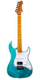 Guitarra eléctrica Jet Guitars JS450 Ocean Blue con acabado flameado