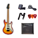 Paquete Guitarra Electrica Mars Cherry Con Amplificador 10 w