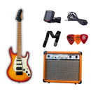 Paquete Guitarra Electrica Mars Con Amplificador Recagable EAG20