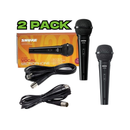 Vista frontal del paquete de 2 micrófonos Shure SV200 con cables XLR