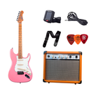 Paquete Guitarra Electrica Jet JS-300 Pink Con Amplificador Recagable EAG20