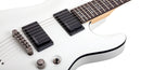 Hardware cromado negro y clavijas Schecter en la Demon‑6 color blanco vintage