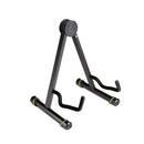 Soporte Gravity Solo-G Acoustic tipo A para guitarra acústica, fabricado en acero con recubrimiento negro y acolchado protector