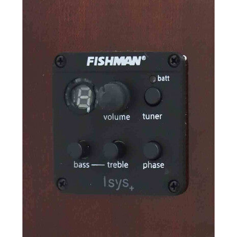 Ecualizador integrado en guitarra Symphonic F4130CE para presentaciones en vivo