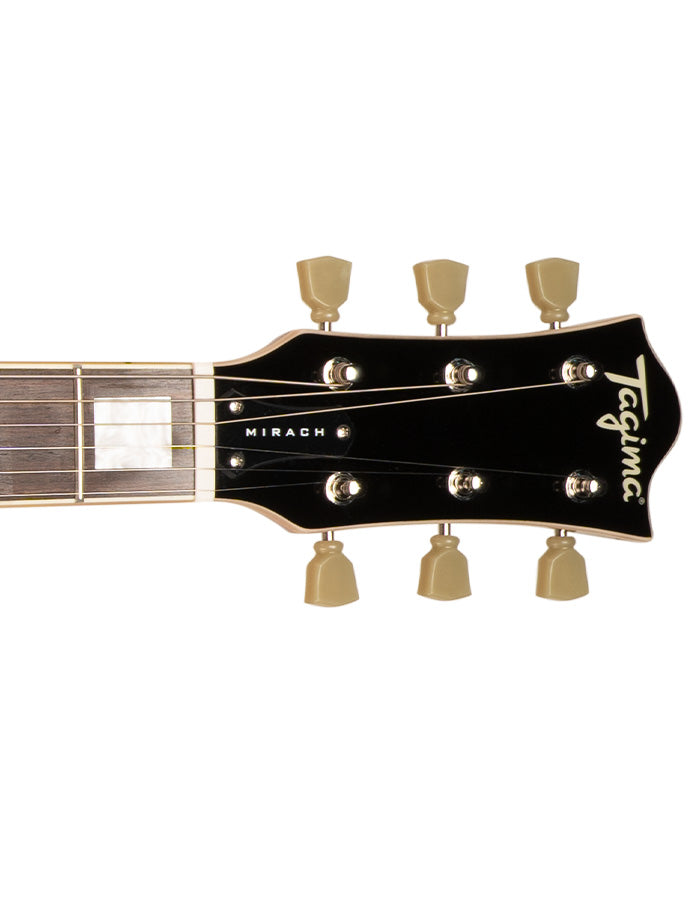 Vista headstock de la guitarra Tagima Mirach Transparent Amber