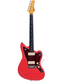 Vista frontal completa de la guitarra Tagima TW-61 tipo Jaguar color fiesta red