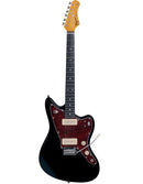 Vista frontal completa de la guitarra Tagima TW-61 tipo Jaguar color negro