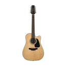 Vista frontal de la Takamine GD30CE-12 NAT en acabado Natural Gloss.
