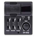 Preamplificador Takamine TP-4TD con afinador integrado en la GD30CE-12 Sunburst.
