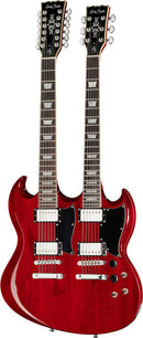Guitarra Doble Brazo Harley Benton Tipo G-1275, Color Cherry DC custom II 612